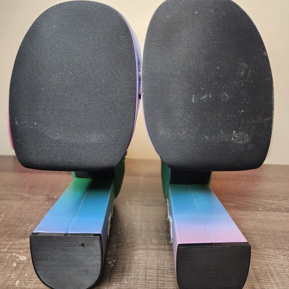 Club Exx Rainbow Ombre Platform Boots Shooting Star Knee High Womens Size 9 - Picture 7 of 10